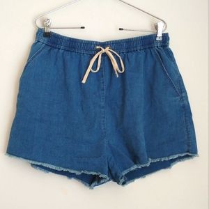 Wilfred Blue Denim Drawstring Shorts